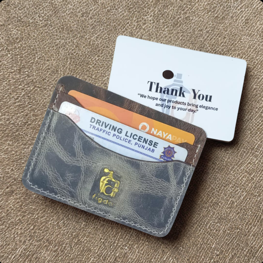 Original Leather Wallet in Pakistan – Storm Grey Cardholder